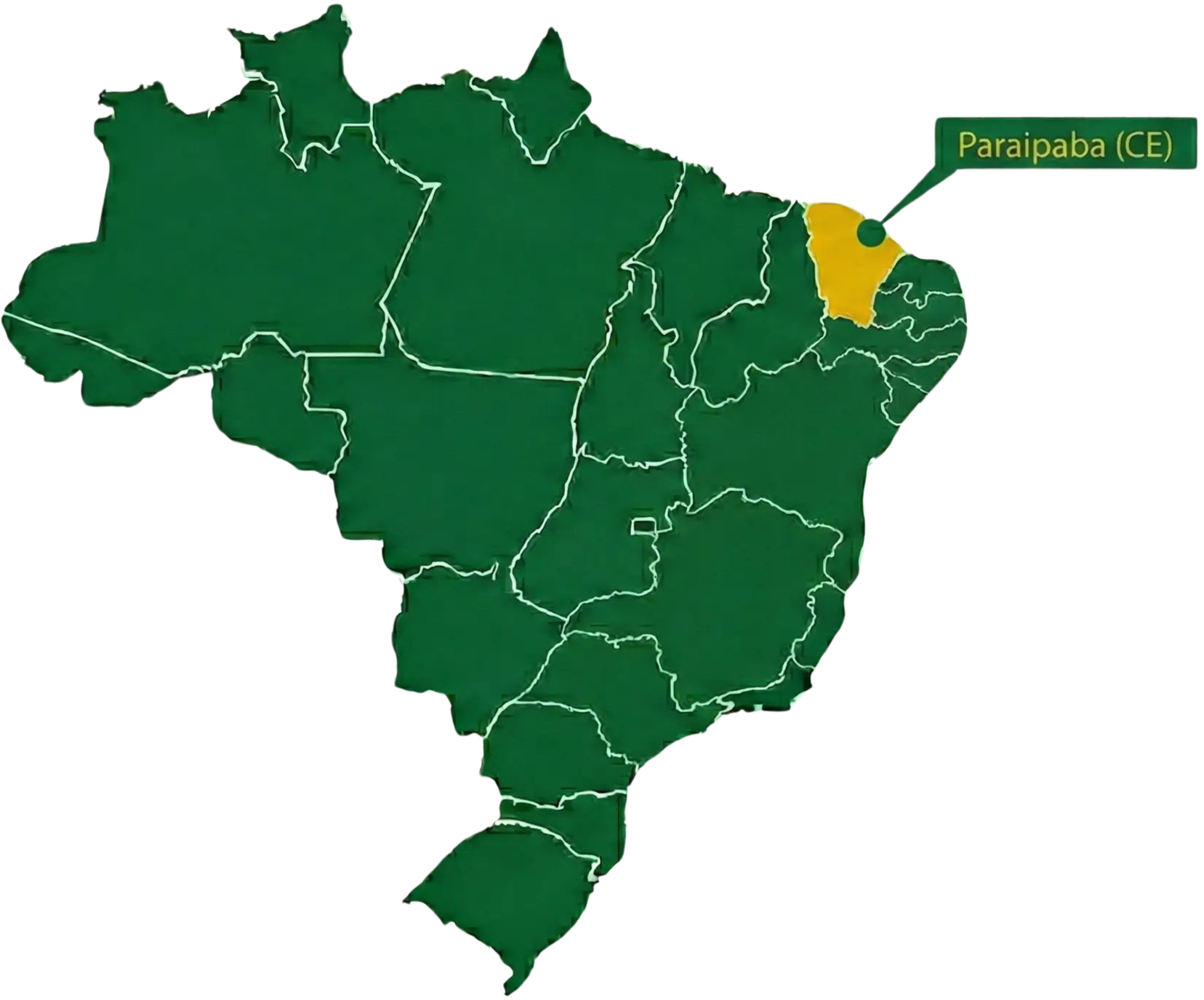 Mapa das principais regiões produtoras de coco no Brasil
