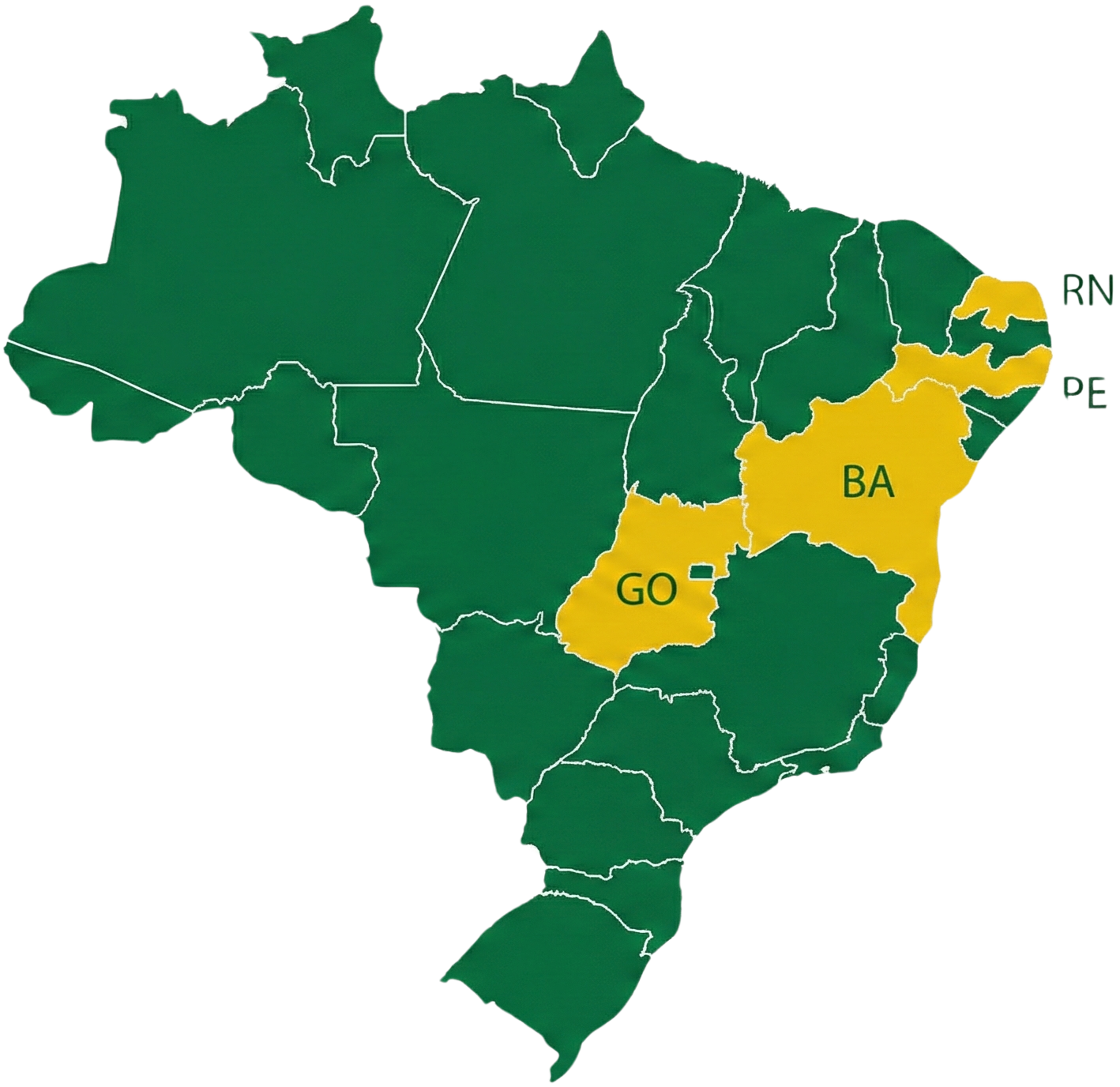 Mapa das principais regiões produtoras de melancia no Brasil